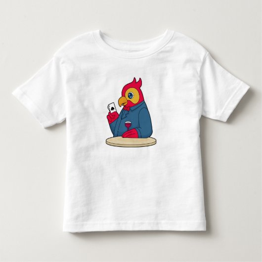 Parrot bij Poker met pokerkaarten Kinder Shirts (Voorkant)