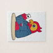 Parrot bij Poker met pokerkaarten Legpuzzel (Horizontaal)