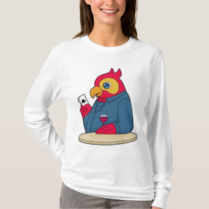 Parrot bij Poker met pokerkaarten T-shirt