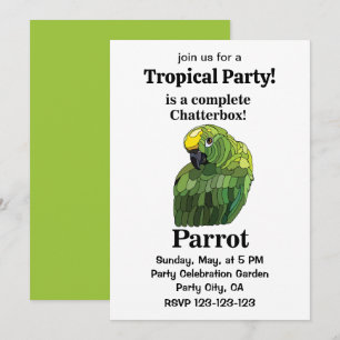 Parrot Bird Chatterbox Funny Tropical Party Kaart