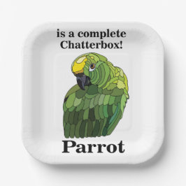 Parrot Bird Chatterbox Funny Tropical Party Papieren Bordje