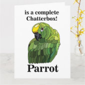 Parrot Bird Chatterbox Grappige Verjaardag Kaart (Gele Bloem)