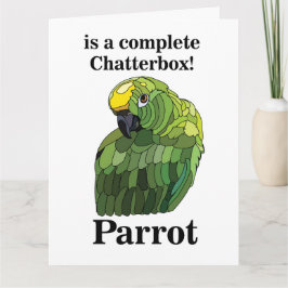 Parrot Bird Chatterbox Grappige Verjaardag Kaart