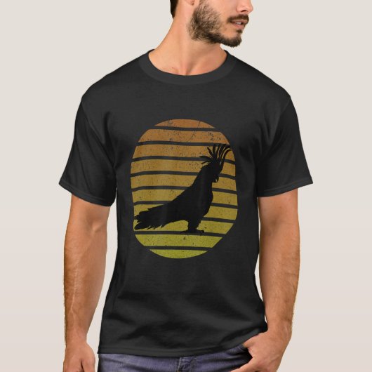 Parrot Bird Distress Retro Style Silhoue T-shirt (Voorkant)
