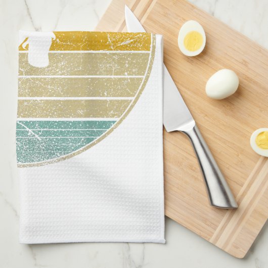 Parrot Bird Distress Retro Style Silhoue Theedoek (Quarter Fold)