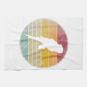 Parrot Bird  Distress Retro Style Silhoue Theedoek