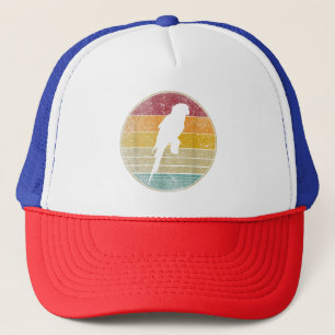 Parrot Bird  Distress Retro Style Silhoue Trucker Pet