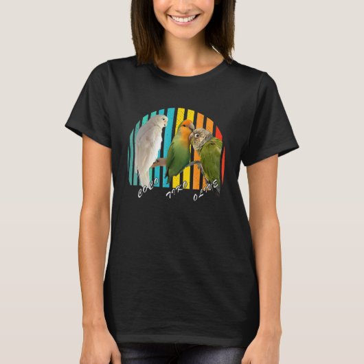 Parrot Bird Distress Retro Sunset T-shirt (Voorkant)