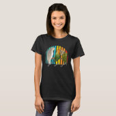 Parrot Bird Distress Retro Sunset T-shirt (Voorkant volledig)