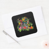 Parrot Bird Gray Parrot Cockatiel Vierkante Sticker (Envelop)