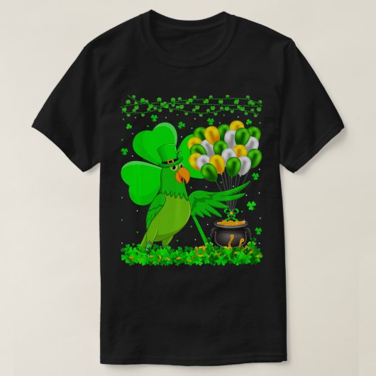 Parrot Bird Lover Funny Shamrock Parrot St Patrick T-shirt (Design voorkant)