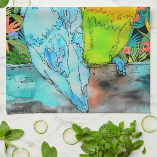Parrot Bird Lover Kitchen Towel Theedoek (Gevouwen)