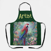 Parrot Bird Oerwoud Bloemen Rood Blauw Groen Bloem Schort (Voorkant)
