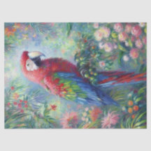 Parrot Bird Oerwoud Floral Impressionisme Decoupag