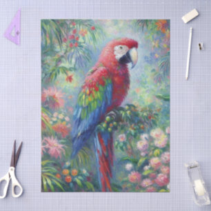 Parrot Bird Oerwoud Floral Impressionisme Decoupag Tissuepapier