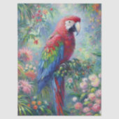 Parrot Bird Oerwoud Floral Impressionisme Decoupag Tissuepapier (Voorkant)