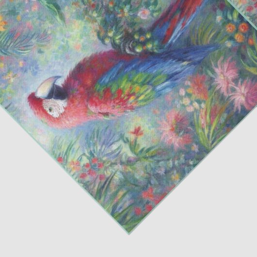 Parrot Bird Oerwoud Floral Impressionisme Decoupag Tissuepapier (Detail)