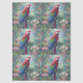 Parrot Bird Oerwoud Floral Impressionisme Decoupag Tissuepapier (Voorkant)