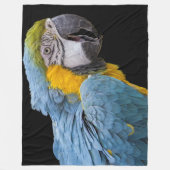 Parrot Bird op Black Fleece Blanket Deken (Voorkant)