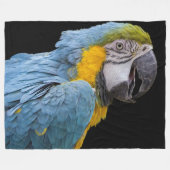 Parrot Bird op Black Fleece Blanket Deken (Voorkant (Horizontaal))