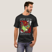 Parrot Bird Sarcastic Pew Pew Madafakas Fun T-shirt (Voorkant volledig)