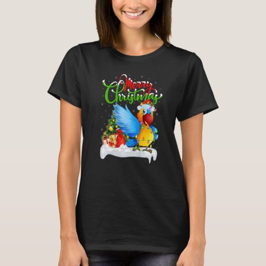 Parrot Bird  Xmas Decorations Santa Parrot Christm T-shirt (Voorkant)