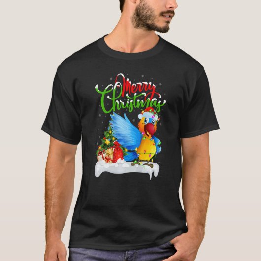 Parrot Bird  Xmas Decorations Santa Parrot Christm T-shirt (Voorkant)