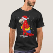 Parrot Bird Xmas Lighting Santa Hat Parrot Christm T-shirt (Voorkant)