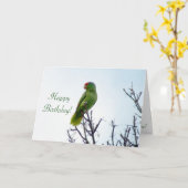 Parrot Birthday Kaart (Gele Bloem)