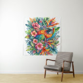 Parrot Botanische Waterverf Kunst Wandkleed (In Situ (horizontaal))