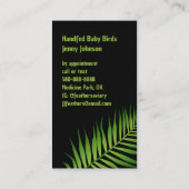 Parrot Breeder Bird Aviary Bright Lovebird Bold Visitekaartje (Achterkant)