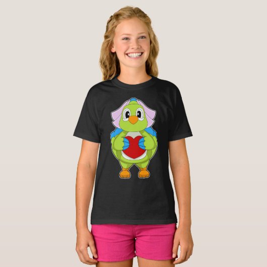 Parrot Bruid Hart Wedding T-shirt (Voorkant volledig)