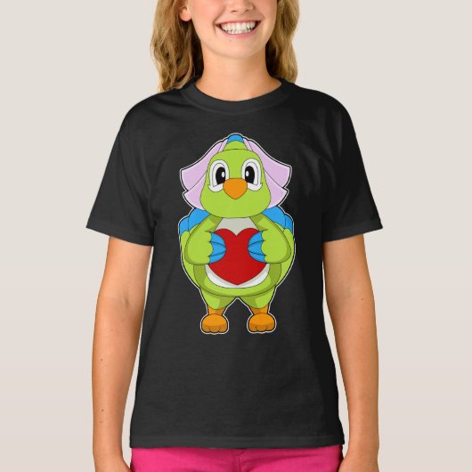 Parrot Bruid Hart Wedding T-shirt (Voorkant)