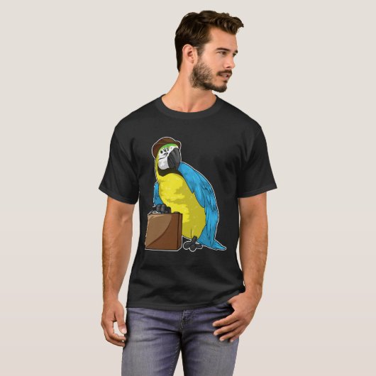 Parrot Businessman Briefcase T-shirt (Voorkant volledig)