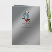 Parrot Card Personaliseert Afrikaanse grijze Wensk Kaart (Achterkant)