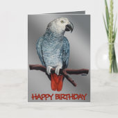Parrot Card Personaliseert Afrikaanse grijze Wensk Kaart (Voorkant)