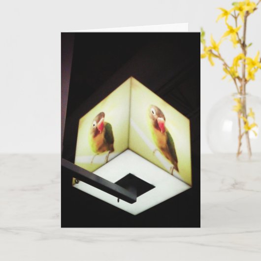 "Parrot Cash Register Light" Dank u kaart (Gele Bloem)