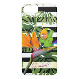 Parrot, Caudata, Palm Leaf, Stripes - Persoonlijk iPhone 8/7 Hoesje