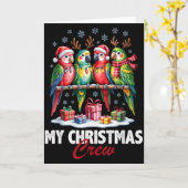 Parrot Christmas Crew Cute Bird Lovers Funny Holid Kaart (Gele Bloem)