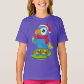 Parrot Christmas Roller schaatsen T-shirt (Voorkant)