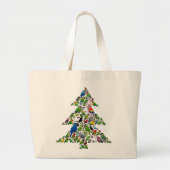 Parrot Christmas Tree Grote Tote Bag (Voorkant)