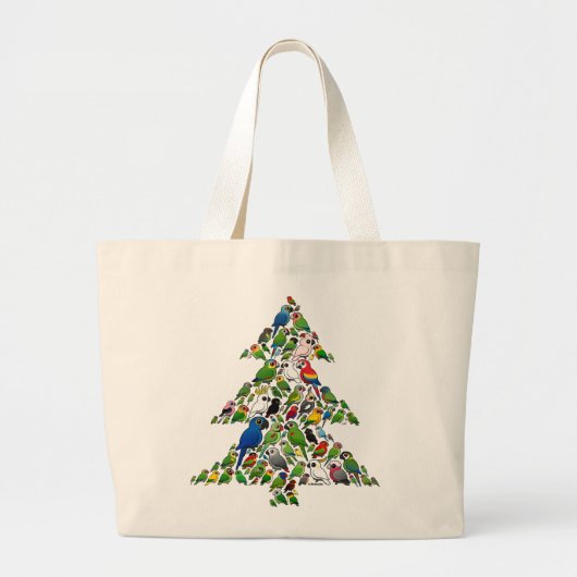 Parrot Christmas Tree Grote Tote Bag (Voorkant)