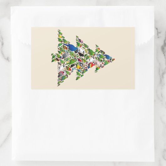 Parrot Christmas Tree Rechthoekige Sticker (Tas)