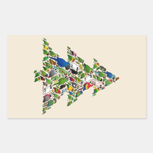 Parrot Christmas Tree Rechthoekige Sticker (Voorkant)