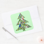 Parrot Christmas Tree Vierkante Sticker (Envelop)