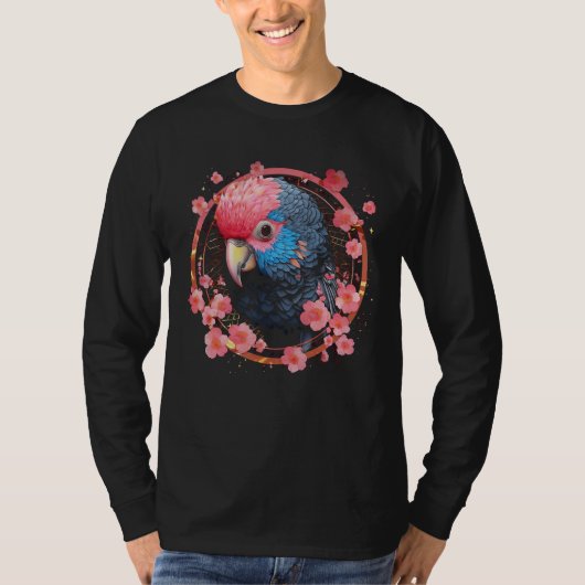 Parrot Church Blossoms - Art Animal Parrot T-shirt (Voorkant)
