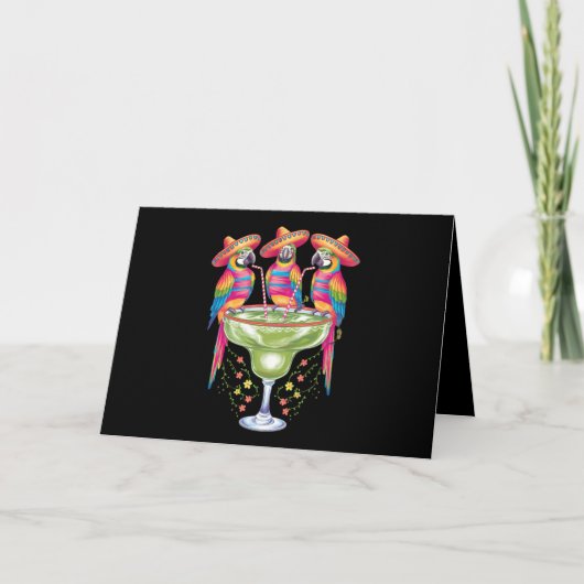 Parrot Cinco De Mayo Grappig Drink Mexicaanse Fies Bedankkaart (Voorkant)
