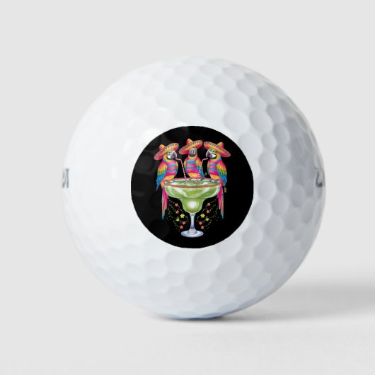 Parrot Cinco De Mayo Grappig Drink Mexicaanse Fies Golfballen (Voorkant)