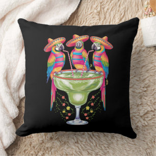 Parrot Cinco De Mayo Grappig Drink Mexicaanse Fies Kussen