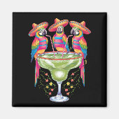 Parrot Cinco De Mayo Grappig Drink Mexicaanse Fies Magneet (Voorkant)